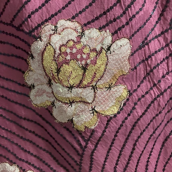 Y2K Anthropologie Embroidered Sequin Lace Viscose Skirt - Picture 4 of 6